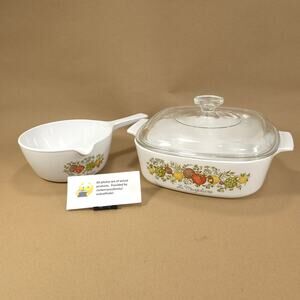 Corning Ware Spice of Life Bundle #A-2-B Casserole Dish #P-89-B Saucepan